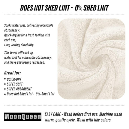 MOONQUEEN 18 Pack Premium Hand Towels - Quick Drying Microfiber Coral Velvet Highly Absorbent Multipurpose Use as Hotel, Bathroom, Shower, Spa, Towel 16 x 28 inches (Cream) Hand Towels - 18 Pack