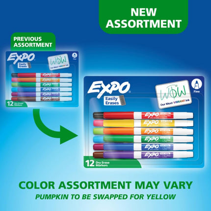 Expo 2 Low-Odor Dry Erase Markers, Fine Point, Pack of 12, Assorted Colours by Expo