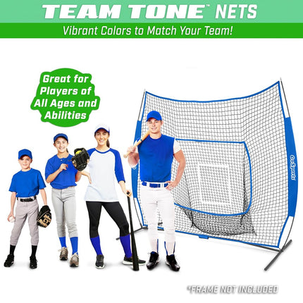 GoSports Team Tone Replacement 7 ft x 7 ft Baseball/Softball Net - Compatible with GoSports Brand 7 ft x 7 ft Baseball Net - Frame Not Included - Royal