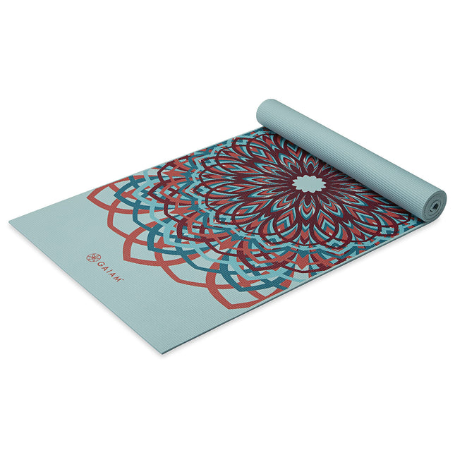 Gaiam Yoga Mat Premium Print Extra Thick Non Slip 