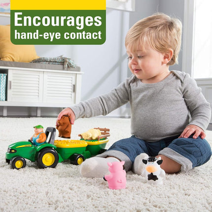 TOMY 34908VBAZ John Deere Variety Animal Sounds Hayride Preschool Toy, Green, One Size