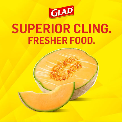 Glad ClingWrap Film alimentaire en plastique – Rouleau de 300 pieds carrés – Lot de 4
