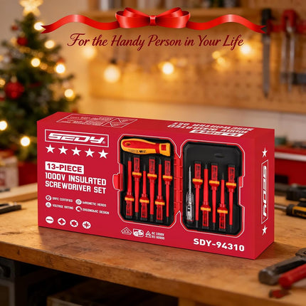 Premium Insulated Screwdrivers Set - Ultimate Electrician Screwdriver Set, 1000V Electrical Screwdriver Set Insulated Professional Electricians Screwdriver Set Magnetic Phillips Slotted Pozidriv Torx