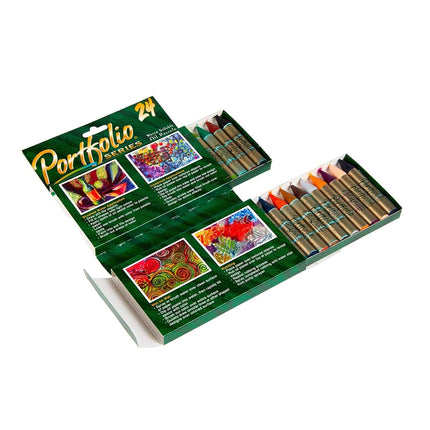 CRAYOLA Portfolio Series Water-Soluble Oil Pastels 24-Color Set (52-3624), Acrylic, Multicolour, 13.71x15.24x2.79 cm