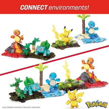 MEGA Pokémon Action Figure Building Toys Set, Kanto Region Team With 130 Pieces, 4 Poseable Characters, Gift Ideas For Kids