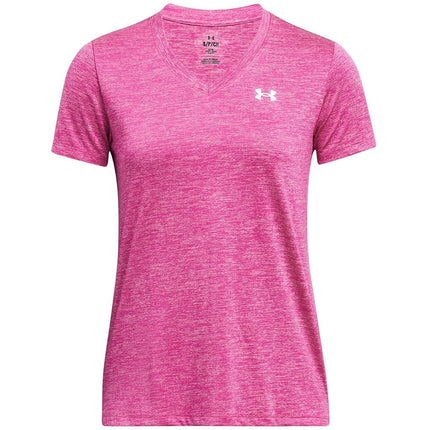 Under Armour Womens Tech Twist V-Neck T-Shirt Pink L