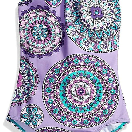 Kanu Surf Girls' Jasmine Beach Sport Halter One Piece Swimsuit, Jasmine Purple, 14