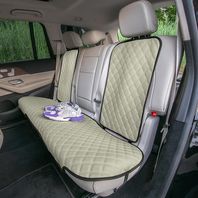 FH Group Universal Faux Leather Seat Protectors - Rear Set for Most Cars, Trucks, SUVs or Vans