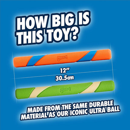 Chuckit! Max Glow Ultra Fetch Stick Outdoor Dog Toy, 12 Inches, for All Breed Sizes