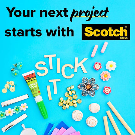Scotch Super Glue Gel 0.7 oz (2gr.) per Tube | Clear color | Strong Adhesion | Instant Bonding | Glue Liquid with Precision Applicator | All purpose | Fast Drying | Super Glue | 2 tubes/pack
