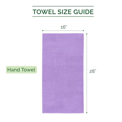 Elegant Comfort 100% Turkish Cotton 4 Lines Viscose Stripe Luxury 4 Pack Hand Towel Set - Ultra Absorbent and Soft 16 x 28 Inch Premium Hotel Spa Quality Towels for Everyday Bath Use, Lilac