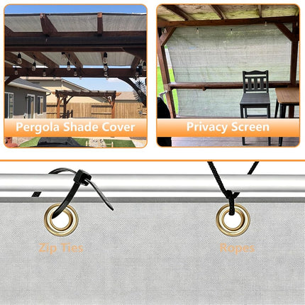 90% Sun Shade Cloth, 6x15ft/1.83x4.57m Pergola Shade Cover with Grommets