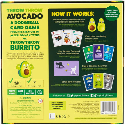 Exploding Kittens Throw Throw Avocado by - for Adults Teens and Kids - Fun Family Games - A Dodgeball Card Game