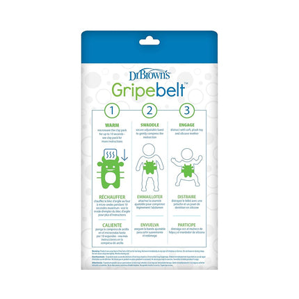 Dr. Brown’s Gripebelt for Colic & Gas Relief, Heated Tummy Wrap, Baby Swaddling Belt, Natural Relief for Upset Stomach in Babies & Toddlers, Pink Monster, 3m+