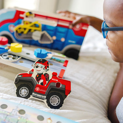 Melissa & Doug PAW Patrol Match & Build Mission Cruiser Coche de la Patrulla Canina, Juguetes de Madera para Mayores de 3 Años - Certificado FSC