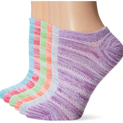 Hanes Women's Lightweight Breathable Super No Show Socks 6 Pair Pack Casual, Assorted Color, 7-11 UK