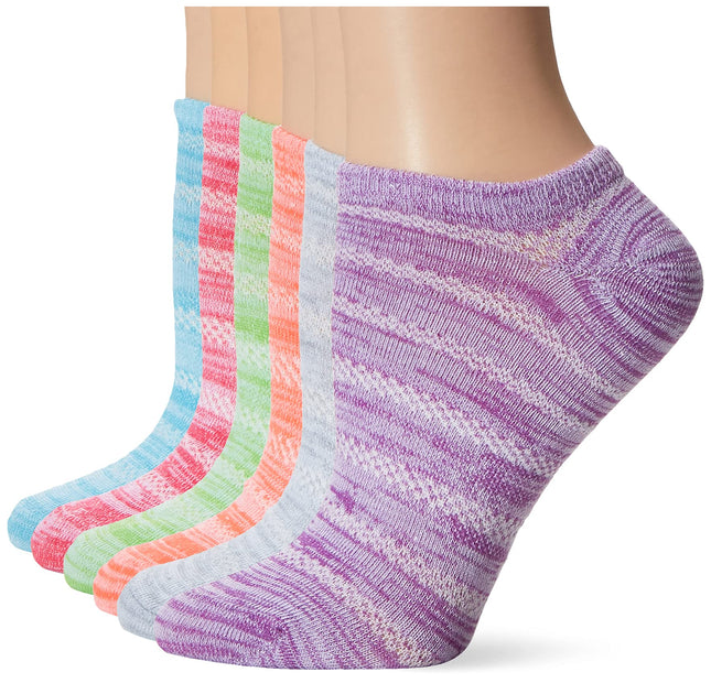Hanes Chaussettes Légères Respirantes Invisibles Femme, Lot de 6 Paires, Coloris Assortis, Tailles 7-11 UK