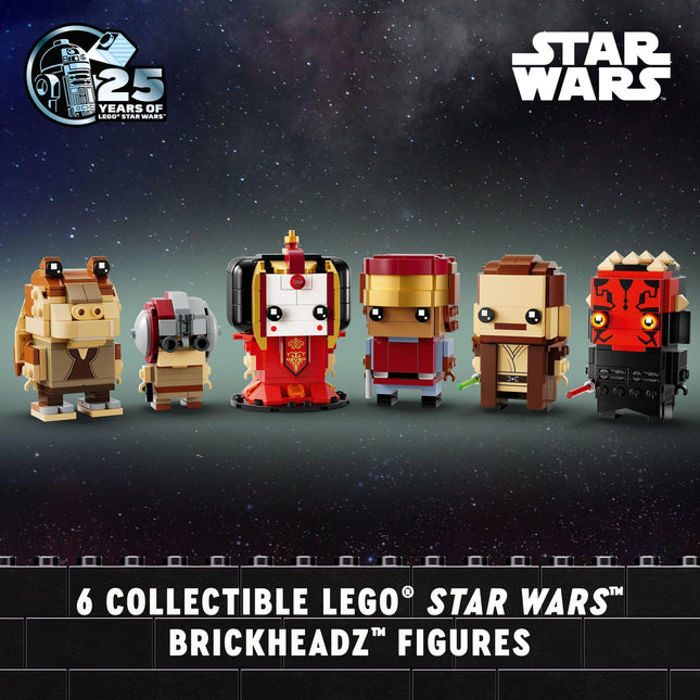 LEGO Star Wars BrickHeadz The Phantom Menace - Collectible Star Wars Figures of Anakin, Darth Maul & More - Gift for Fans - 40676