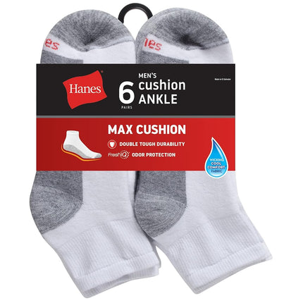 Hanes Men's Casual Socks, White, 12