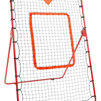 GoSports 6 ft x 3.5 ft Baseball & Softball Pitching and Fielding Rebounder Trainer - Adjustable Angle Pitch Back Return Net - Practice Grounders, Pop Flies, Line Drives