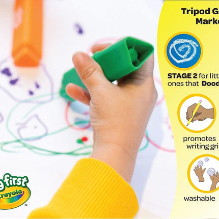 Crayola My First, Tripod Washable Markers for Toddlers, 8ct