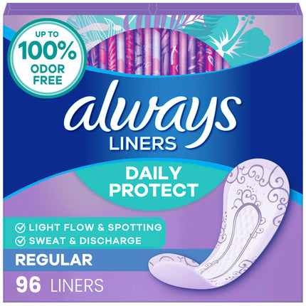 Always Daily Protect Liners, Regular Length, Unsce