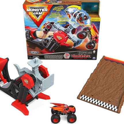 Monster Jam - Coffret de jeu 1:64 - Camion Dragonoid, figurine de pilote, décalcomanies - Vert - Enfant - Monster Truck