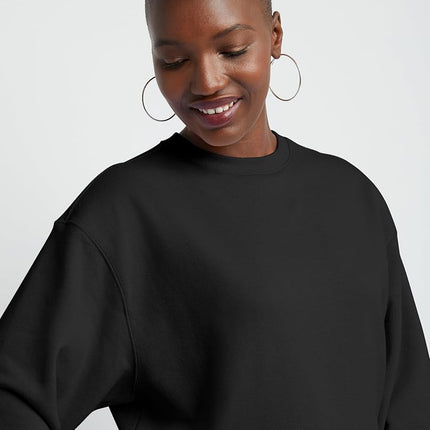 Hanes Originals Fleece, Midweight Sweatshirt for Women, Good Days Ahead, Dark Crimson, Large