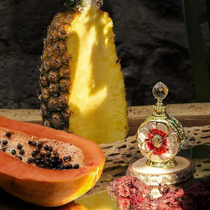 Swiss Arabian Layali Rouge For Women- Floral, Fruity, Gourmand Concentrated Perfum Oil- Luxury Fragrance From Dubai- Long-Lasting Perfume With Papaya, Lemon, Peach, Rose, Coconut, Hibiscus Notes-15ml