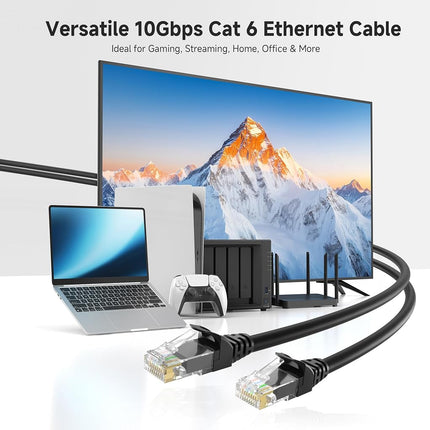 Cable Matters 10Gbps Snagless Cat 6 Ethernet Cable 30 ft (Cat6 Cable, Cat 6 Cable, Internet Cable, Network Cable) in Black