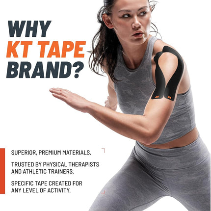 KT TAPE Original Cotton Elastic Kinesiology Therapeutic Sports Tape, 20 Precut 10 Inch Strips, Breathable, Free Videos, Pro & Olympic Choice, Red