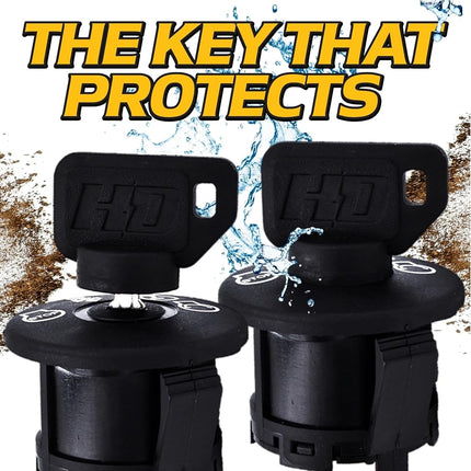 Interruptor de encendido de arranque HD SIN faros, 3 posiciones, reemplaza a John Deere AM132808 AM122881 LT133 LT155 LT166 LT190 LTR155 LTR166 G100 SST15 SST16 SST18 con 1 paraguas, 1 llave de acero y mosquetón