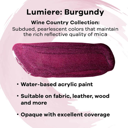 Jacquard Lumiere Metallic Acrylic Paint 8oz - Burgundy