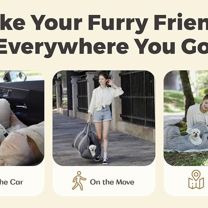 PET Awesome Dog Car Seat, Puppy Booster Seat, Travel Carrier Bed for Small and Medium Pets