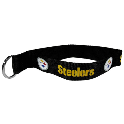 NFL Pittsburgh Steelers Unisex Siskiyou Sportslanyard Key Chain, Black, Wristlet