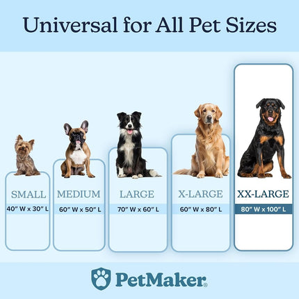 PETMAKER Dog Blanket - 80x100in Reversible Sherpa Blanket - Throw Blankets for Bed, Couch, Crate or Car - Machine Washable Puppy Essentials (Cream)