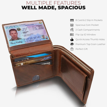 BULL GUARD Cartera Bifold para Hombre con Bloqueo RFID