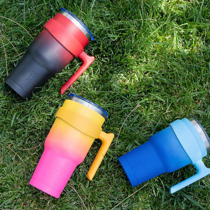BJPKPK Tumbler with Handle and Straw 30 oz Insulated Tumbler with Lid Stainless Steel Coffee Cups Travel Mug,Army Green