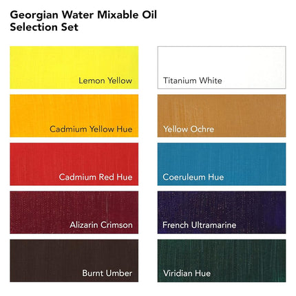 Daler Rowney Georgian 37ml Water Mixable Oil Selection Set 10 Colours