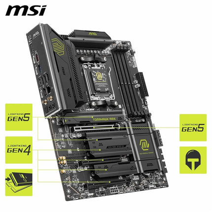 MSI MAG B850 TOMAHAWK MAX WIFI Motherboard, ATX - Ryzen 9000/8000/7000, AM5
