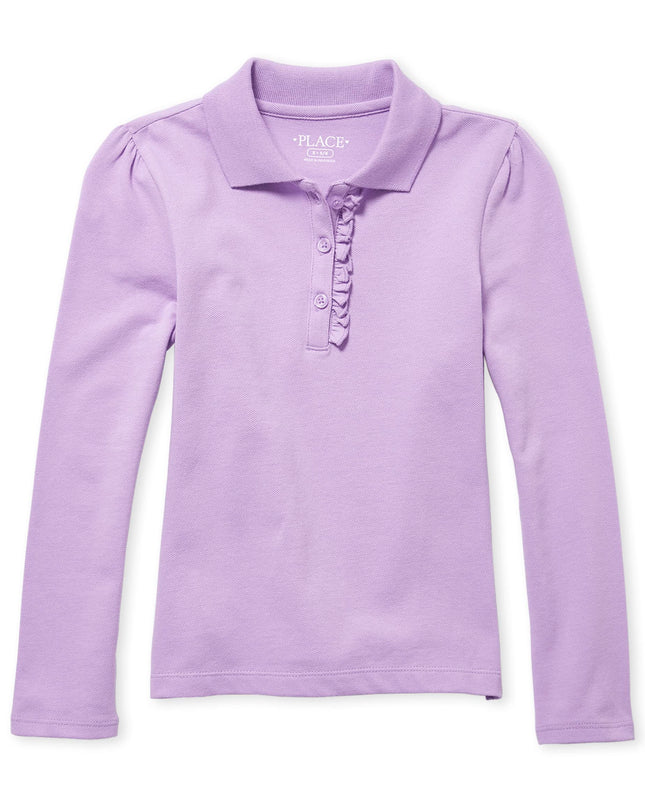 The Children's Place Girls' Long Sleeve Ruffle Piq