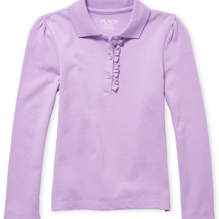 The Children's Place Girls' Long Sleeve Ruffle Piq