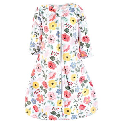 Hudson Baby Saco de Dormir de Manga Larga de Felpa Piel Sintética para Bebés Niñas, Manta Ponible, Botánica Moderna, 18-24 Meses