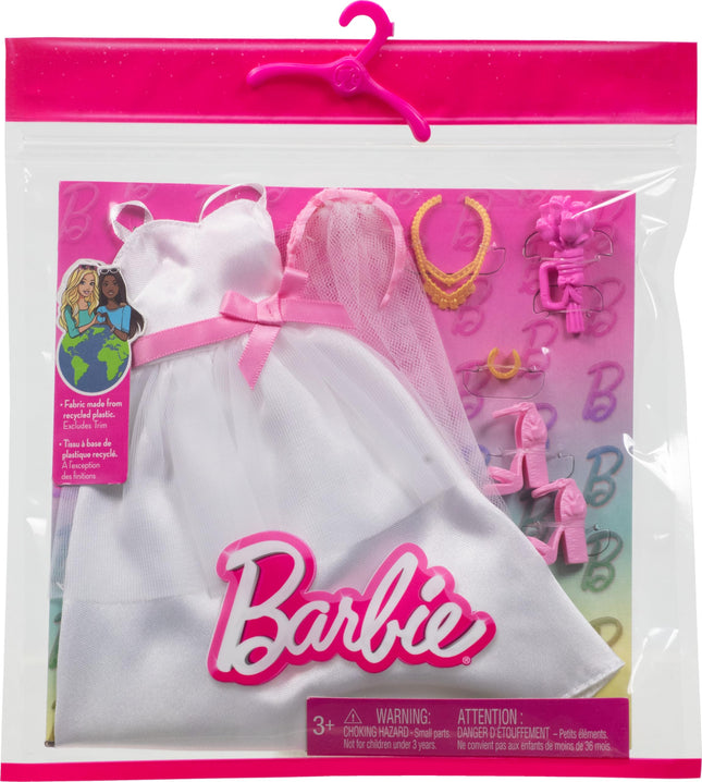 Ropa de Barbie, paquete de moda nupcial para muñeca Barbie en el día de la boda, 1 atuendo con accesorios para un look completo