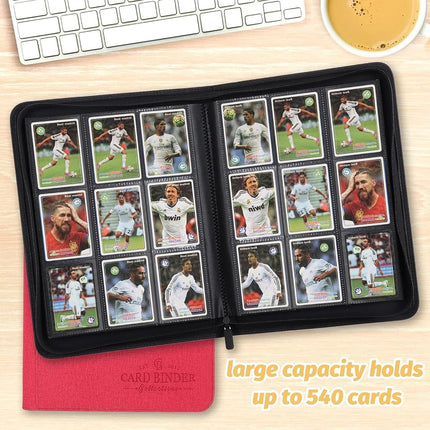 Foalgo Trading Card Binder, Card Collection Binder Album Folder with 540 Side Loading Pockets, 9 Pocket Trading Card Album Folder for TGC,MTG, Baseball Cards, Yugioh(Red)