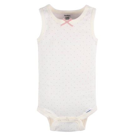 Gerber Baby Girls Multi-Pack Sleeveless Onesies Bodysuit, Flowers, 3-6 Months