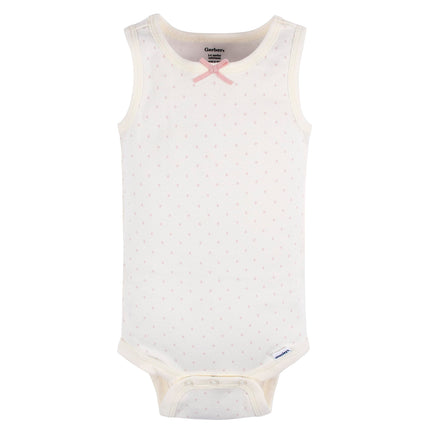 Gerber Baby Girls Multi-Pack Sleeveless Onesies Bodysuit, Flowers, 12 Months