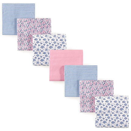 Hudson Baby Manta Envolvente de Franela de 7 Piezas, Floral Clásico, Talla Única