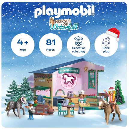 PLAYMOBIL - Horses Of Waterfall - Christmas Baking in The Riding Café - Advent Calendar for Horse Fans - with Daily Surprises and Accessories - Excellent Gift for Children Aged 4 and Over - 71952