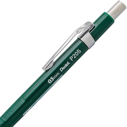 Pentel Sharp Mechanical Pencil (0.5mm), Green Barrel, Box of 12 (P205D)